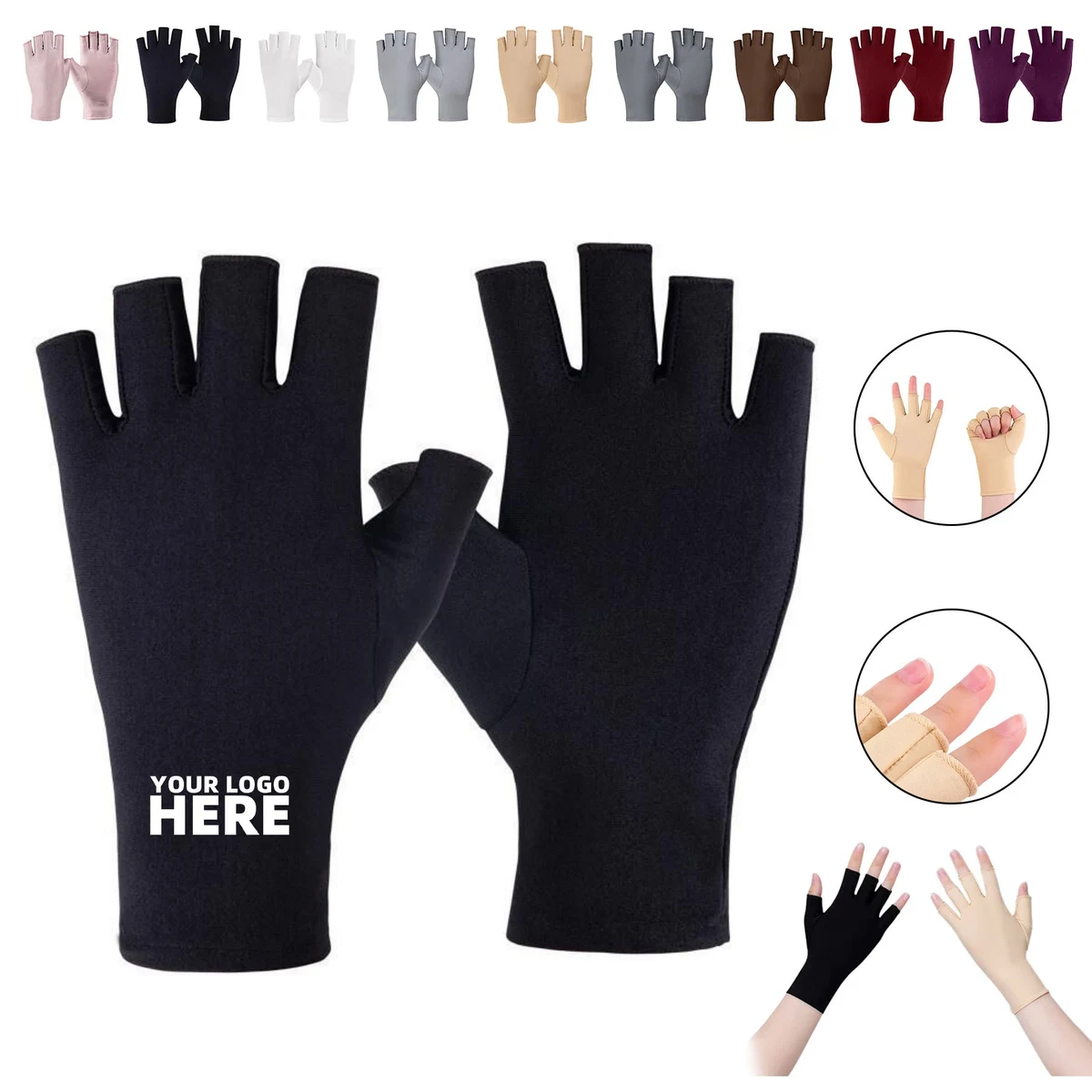 Skin Care Protect Hand Fingerless Glove 1