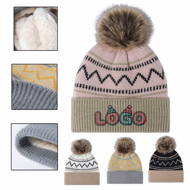 Winter Faux Fur Pom Hat