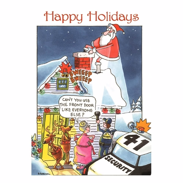 Call Security Humorous Holiday Greeting Card