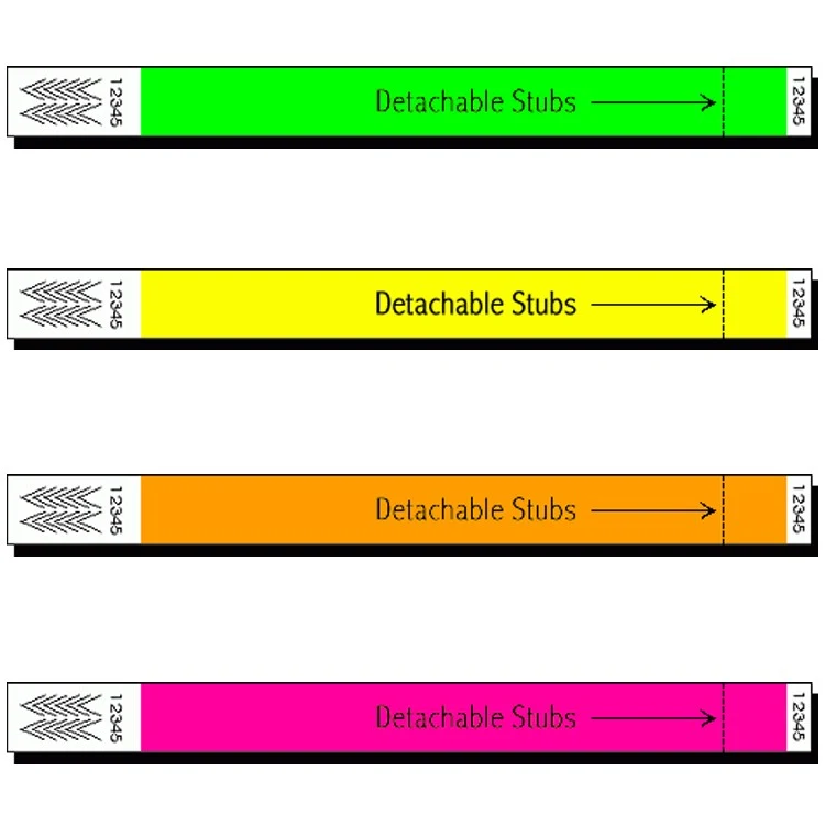 Stub 3/4" Tyvek Wristband - Neon - Black Light Sensitive 1