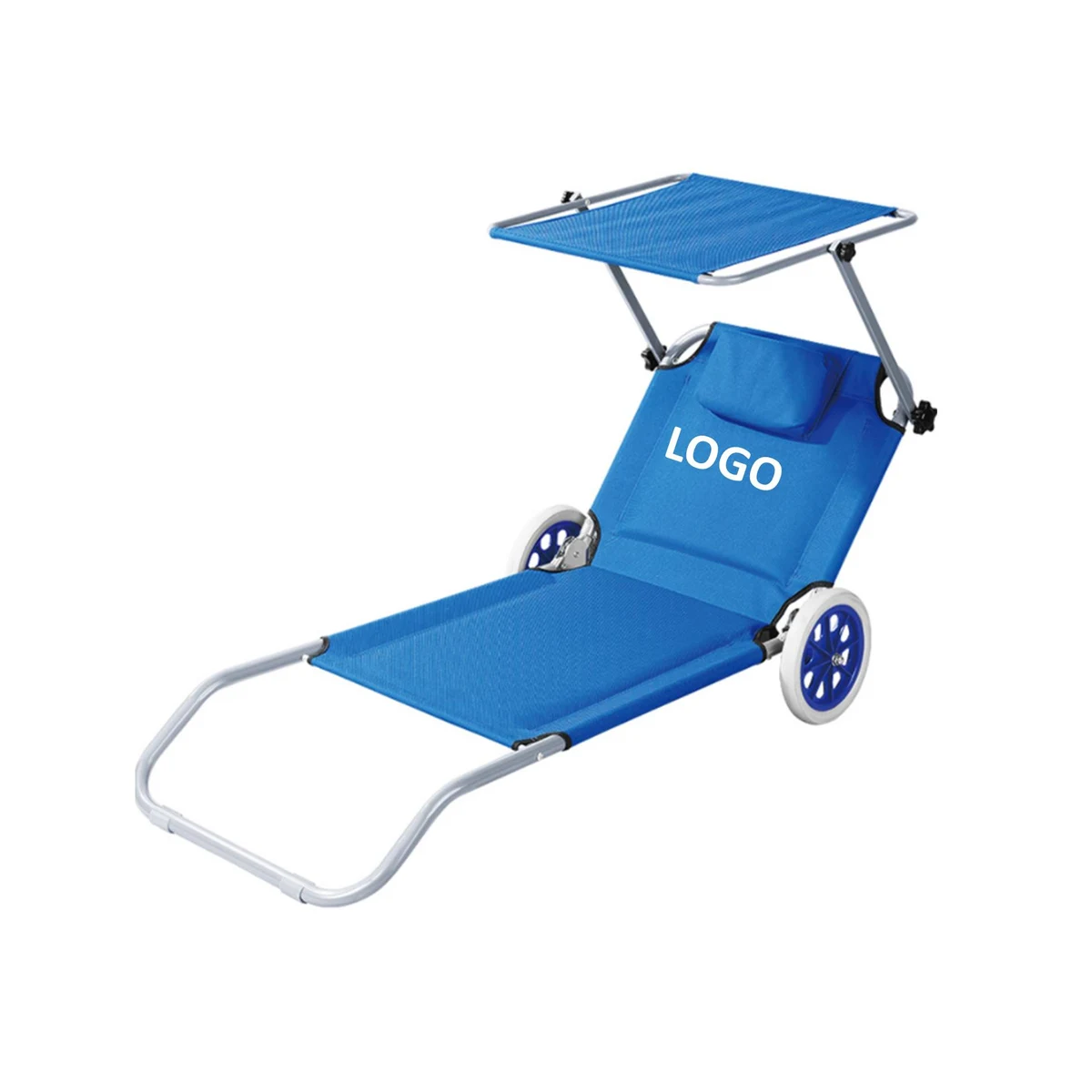 Foldable Lounger With Canopy And Wheels 1