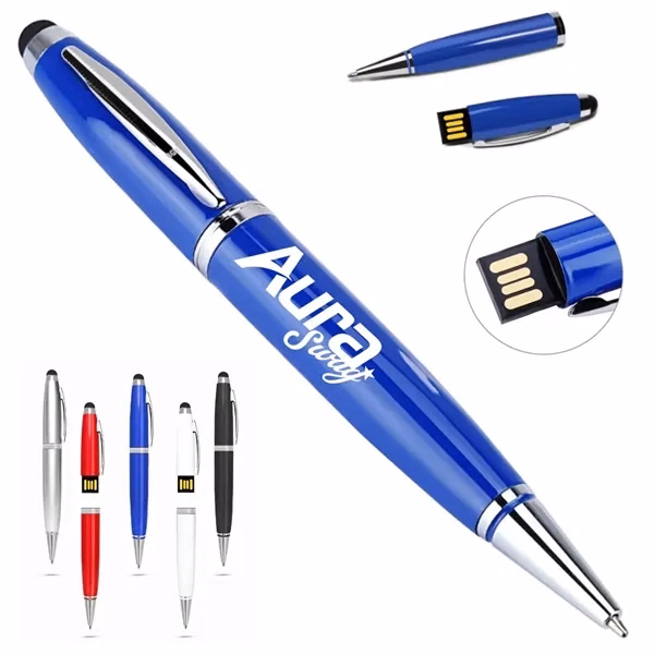 Custom Metal 8GB Touch Stylus Pen with USB Storage — Professional Tech Giveaway