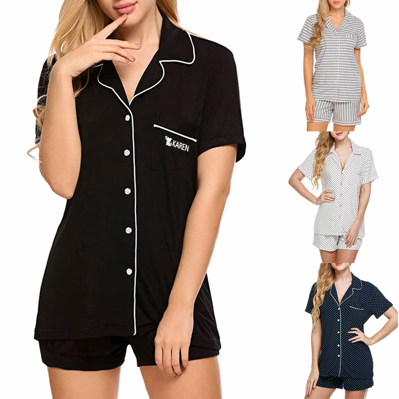 Women's Summer Short Sleeve Pajama Set