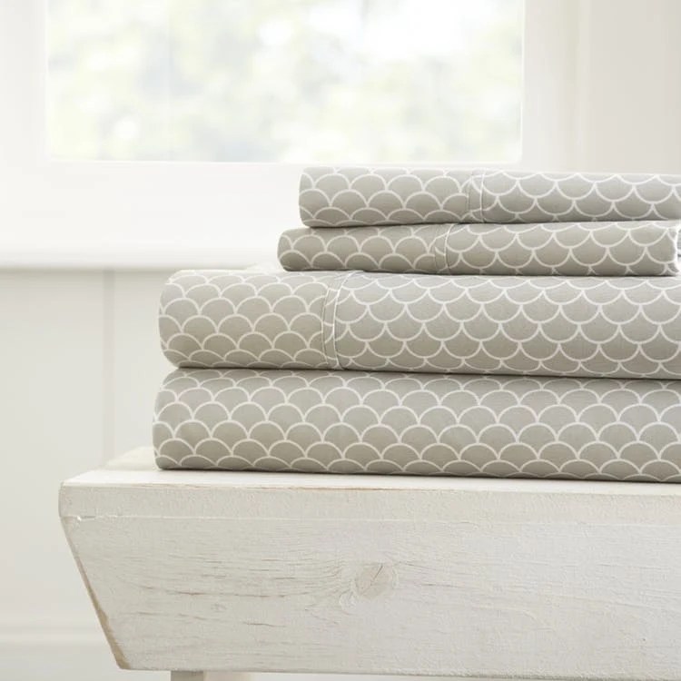 Premium Sheet Sets - Gray Scallop King 4 Piece 1