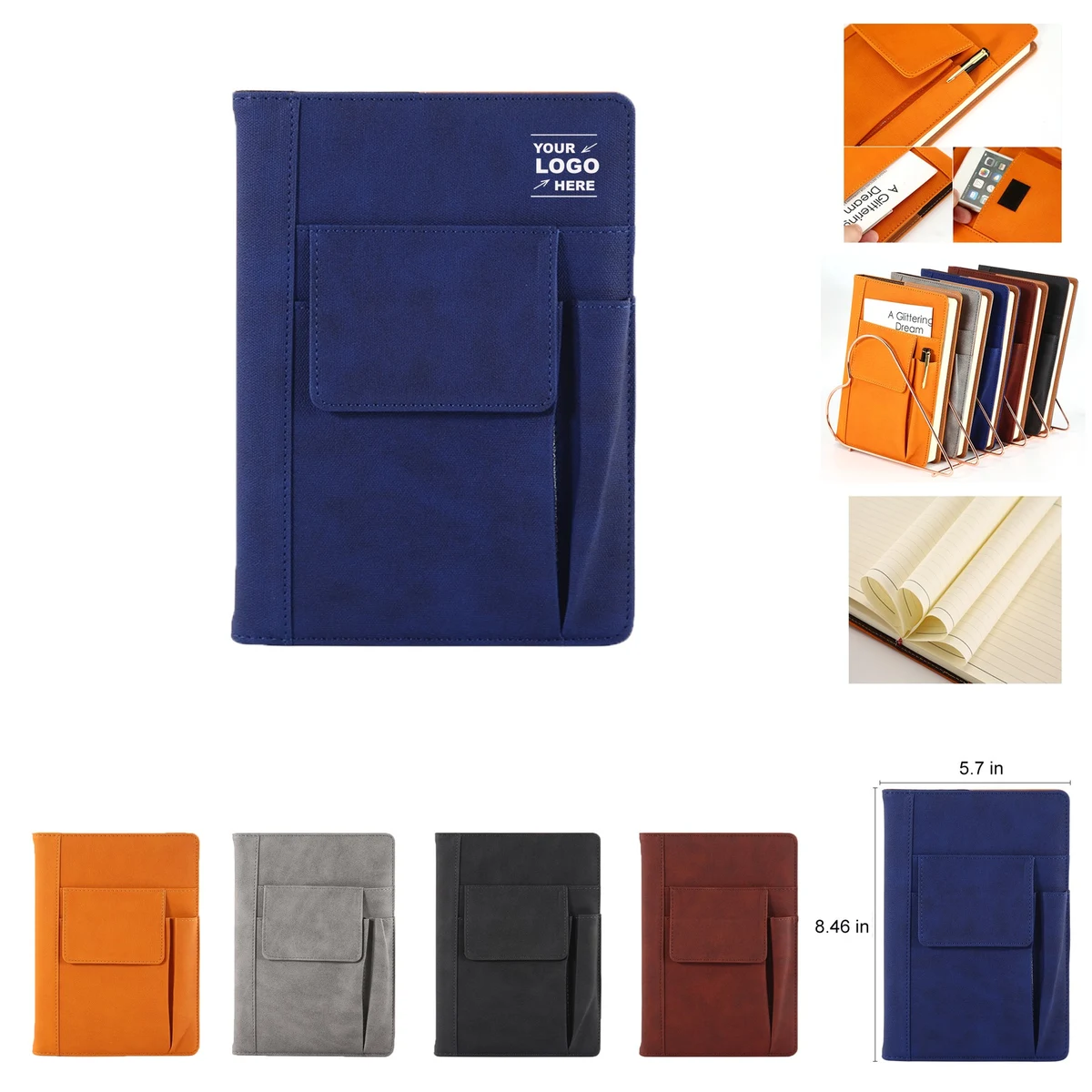 PU Notebook with Phone/Pen Holder 1