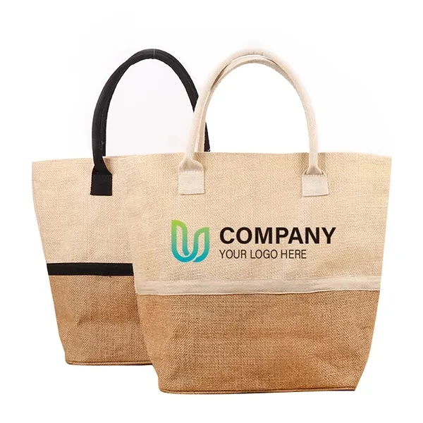 Wanderlust Laminated Jute And Canvas Tote 1