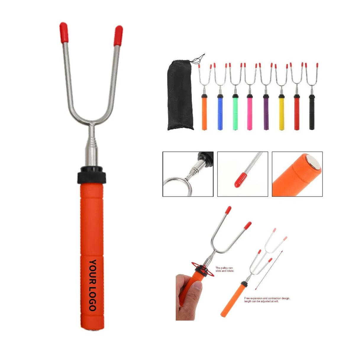 Extendable Stainless Steel BBQ Forks 1