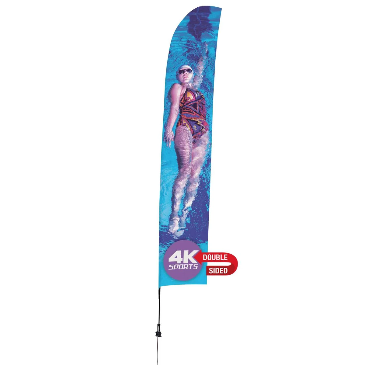 17' Streamline Blade Sail Sign Kit (Double-Sided with Ground Spike & Ground Anchor) 1