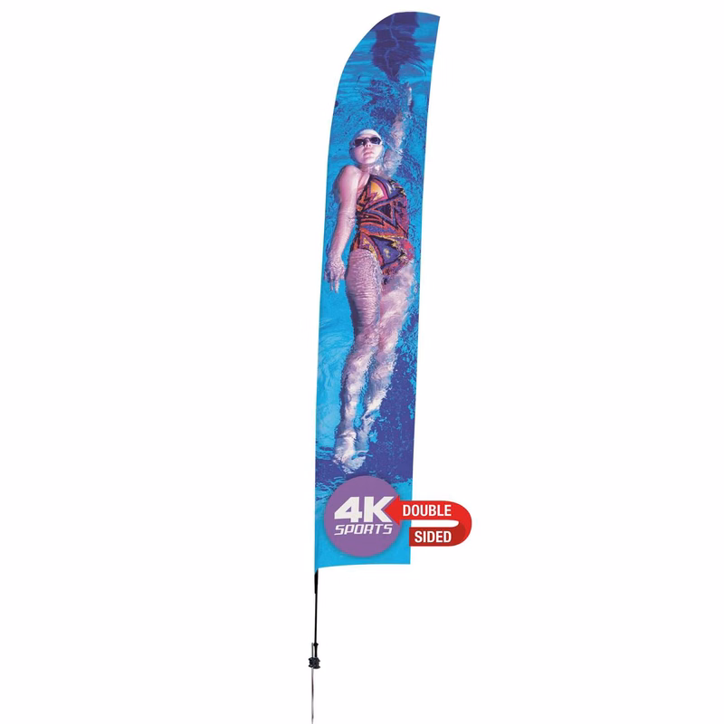 17' Streamline Blade Sail Sign Kit (Double-Sided with Ground Spike & Ground Anchor)