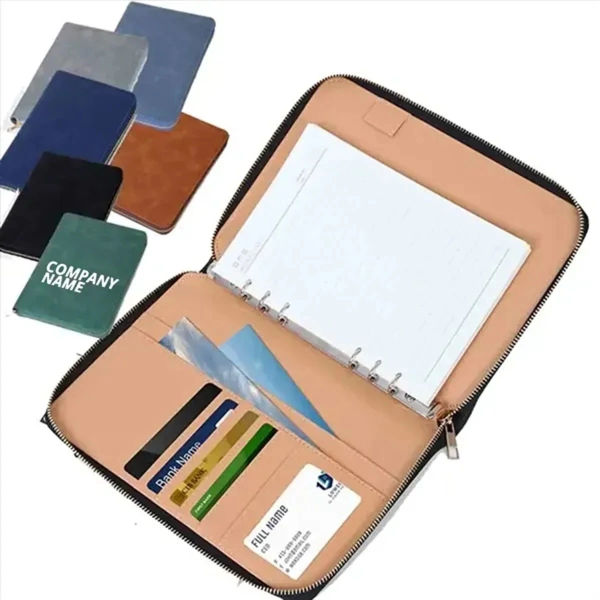 A5 Zipper Notebook Organizer with Notepad Holder 1