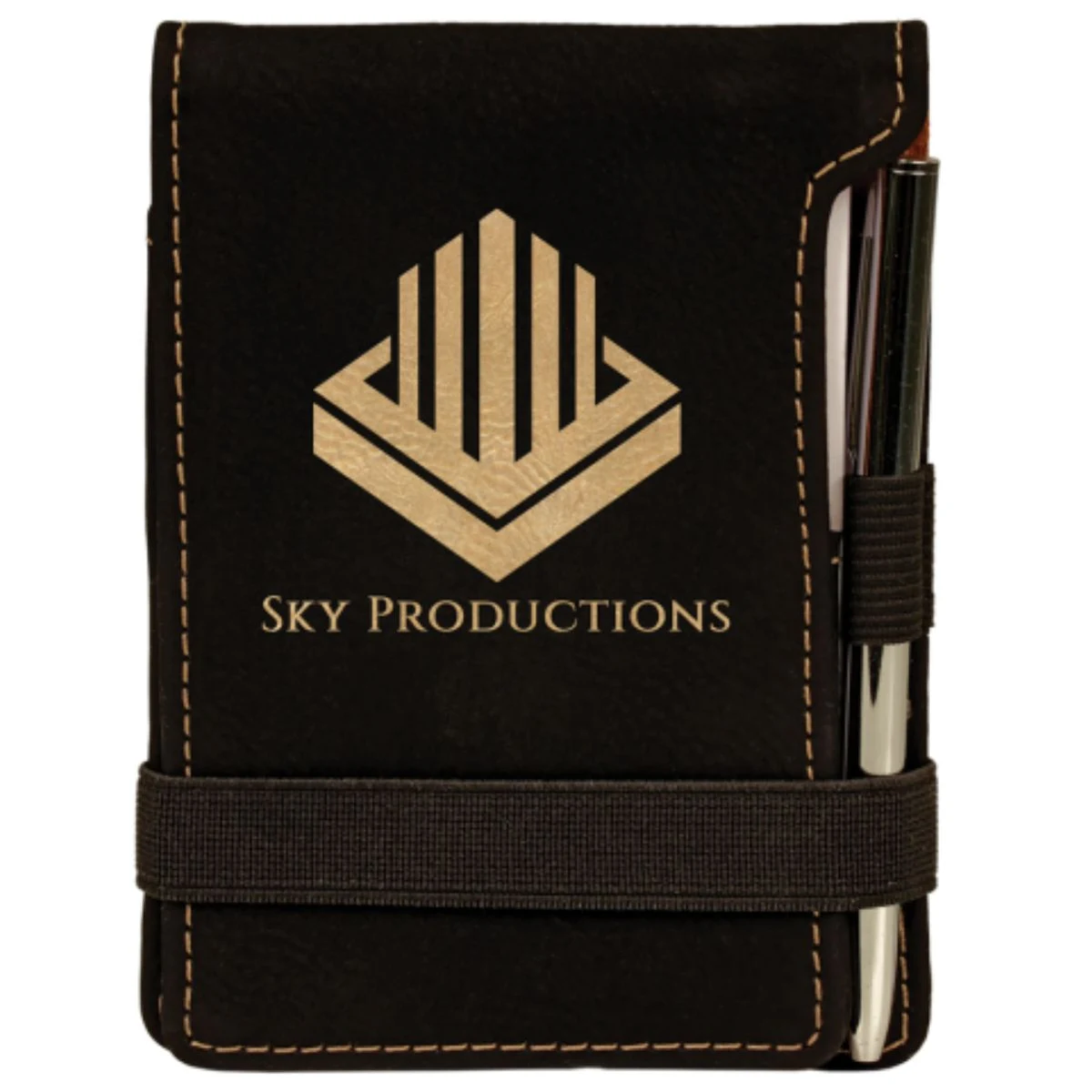 Engraved Black Leatherette Pad and Pen Set 1