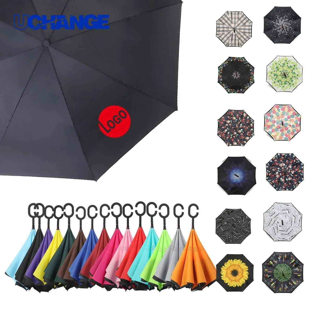 C Handle Reverse Large Inverted Umbrella 1