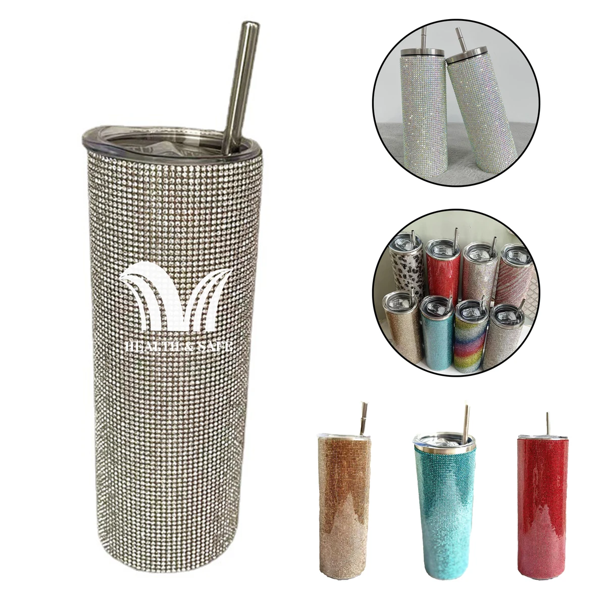 Stainless Steel Vacuum Thermal Rhinestone Tumbler 1