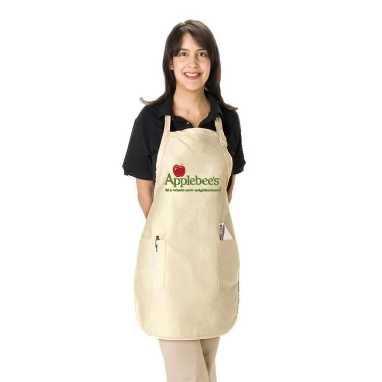 Full Length Twill Bib Apron w/Patch Pockets (22"x30") 1