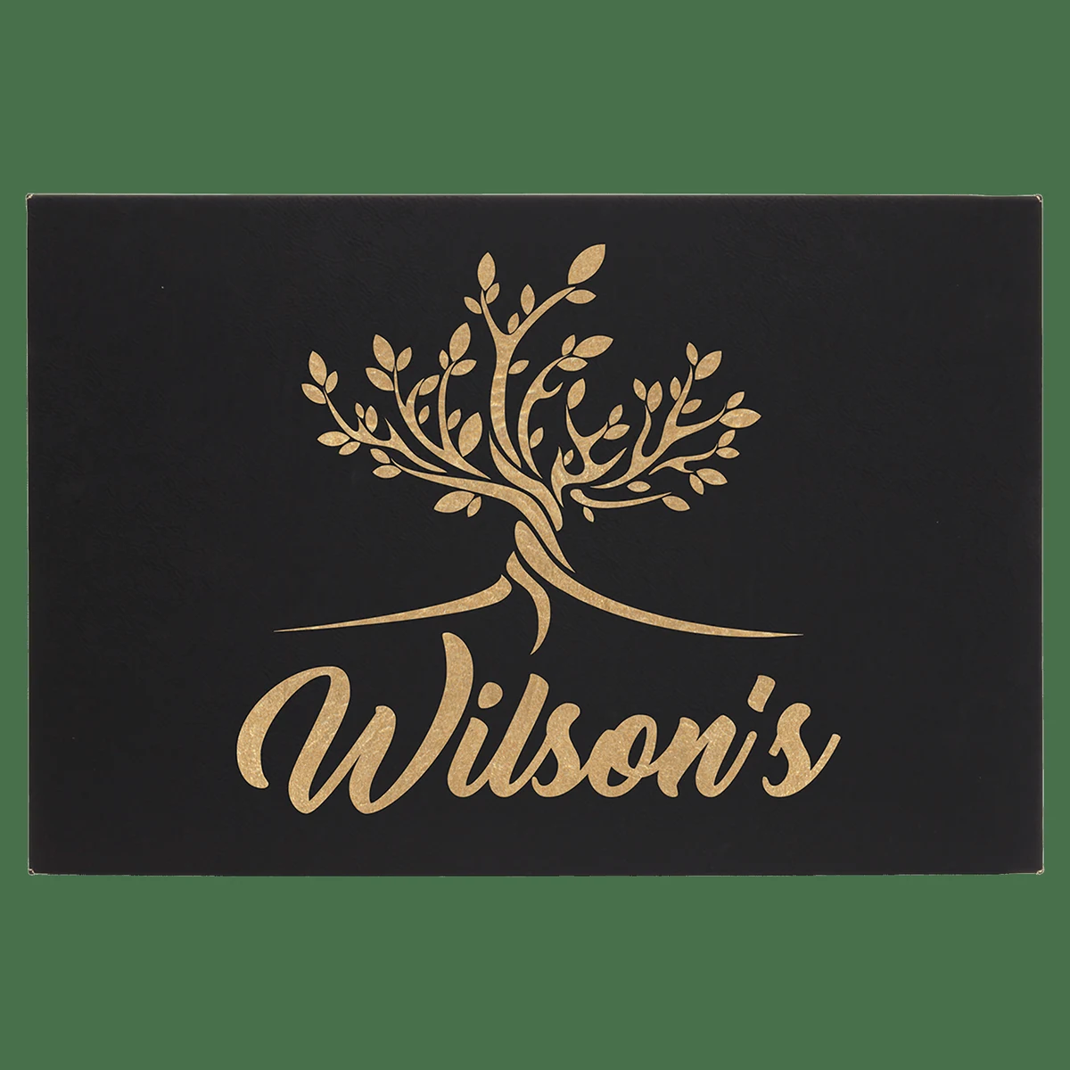 12" x 18" Black/Gold Leatherette Wall Decor with Sawtooth Hanger 1