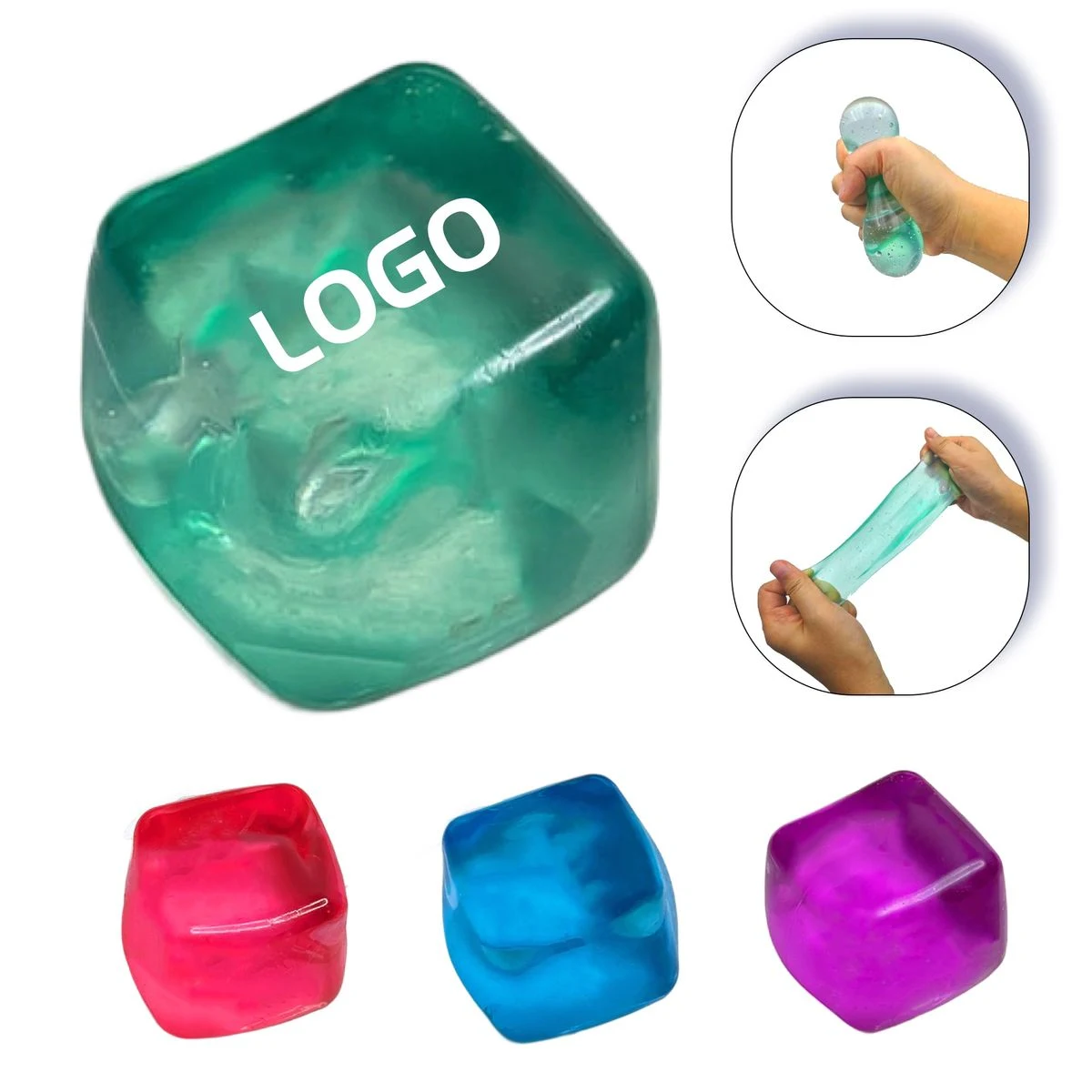 Jumbo Ice Cube Squeeze Toy - TPR Filled Stress Reliever 1
