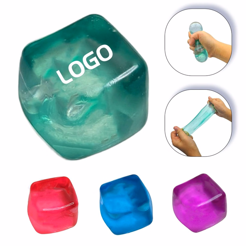 Jumbo Ice Cube Squeeze Toy - TPR Filled Stress Reliever