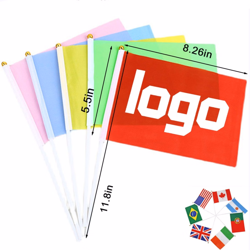 Polyester Hand Flag With Plastic Pole