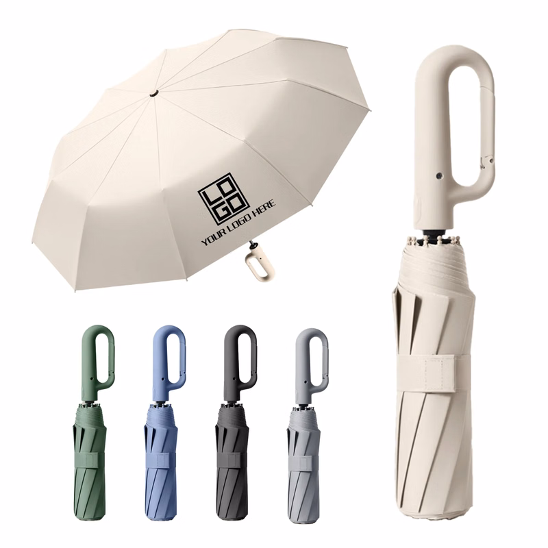 Portable Ring Buckle Folding Automatic Umbrella