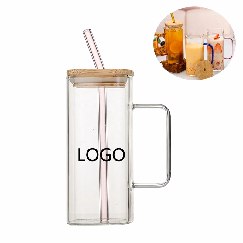 13oz Glass Tumbler Cups With Handle