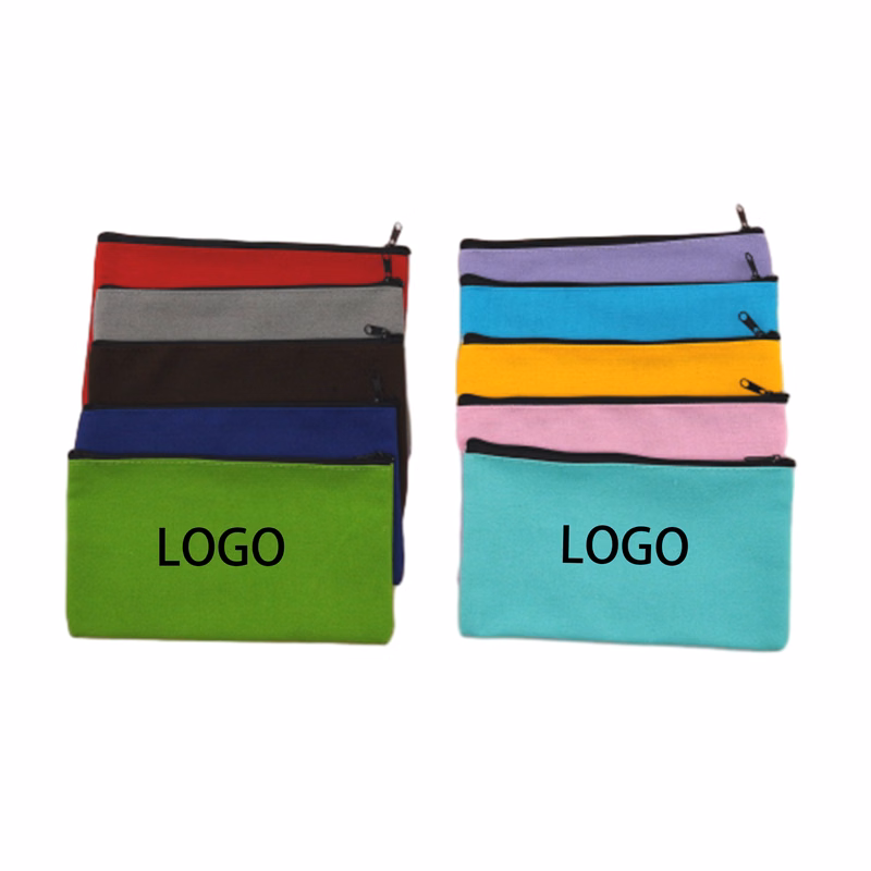 Colorful Canvas Pencil Case Organizer With Zipper
