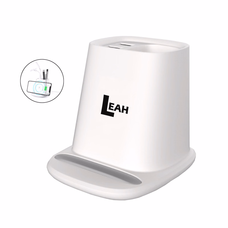 All-Purpose Wireless Charger Pen Holder with Dual USB Output