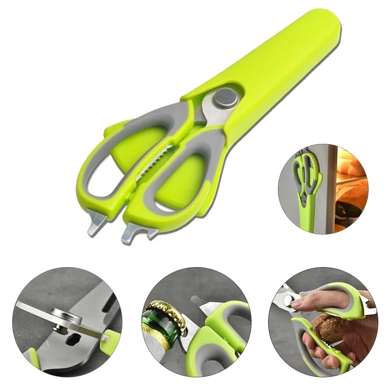 Multi-functional Kitchen Scissors w/ Magnetic Sheath 1