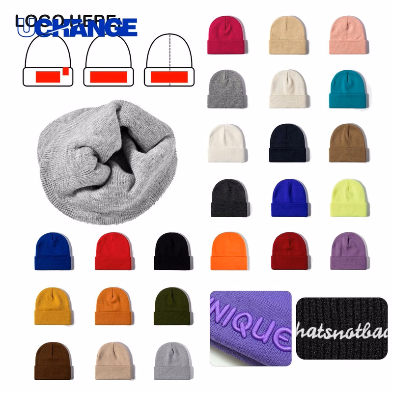 Solid-Color Warm Knitted Hat
