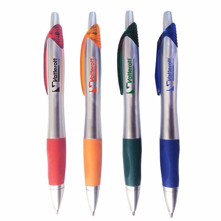Silver Barrel w/ Color Grip Pen (3 Working Days)