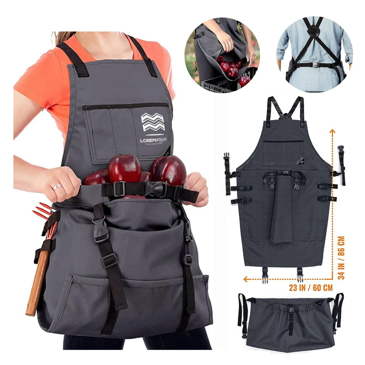 Heavy-Duty Poly Cotton Garden Apron With Quick Release Pocket 1
