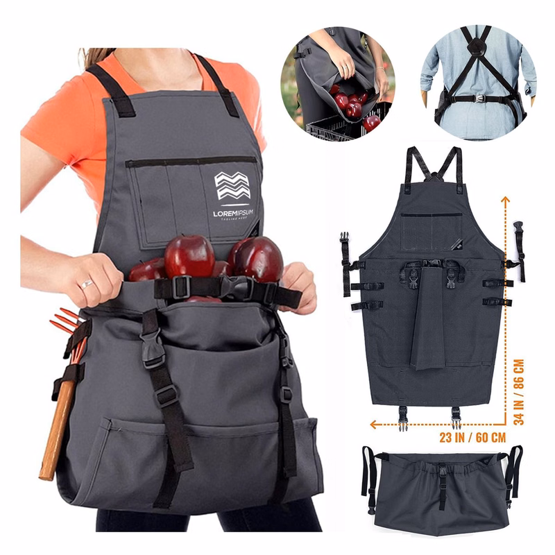 Heavy-Duty Poly Cotton Garden Apron With Quick Release Pocket
