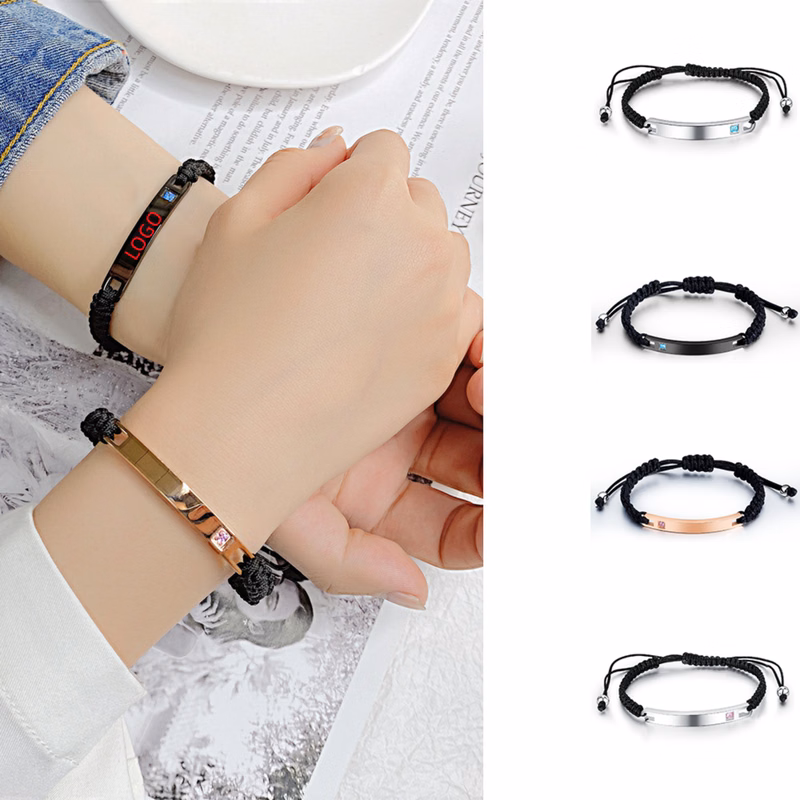 Stainless Steel Zircon Adjustable Bracelet