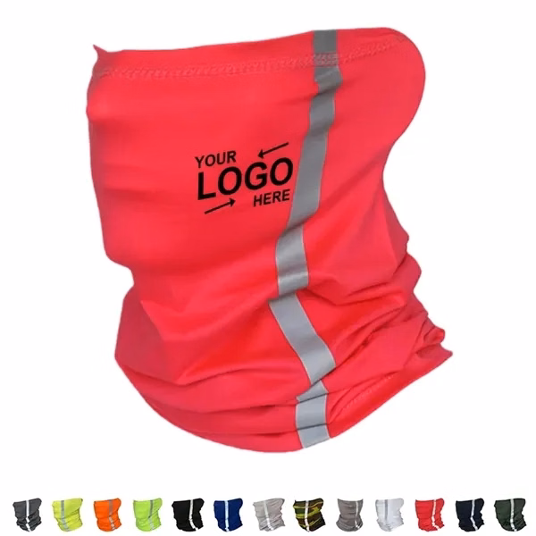 Custom 10 Color Reflective Polyester Neck Gaiter Bandana — Outdoor Safety Essential