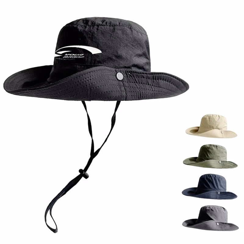 String Brim Sun Protection Outdoor Camping Summer Bucket Hat