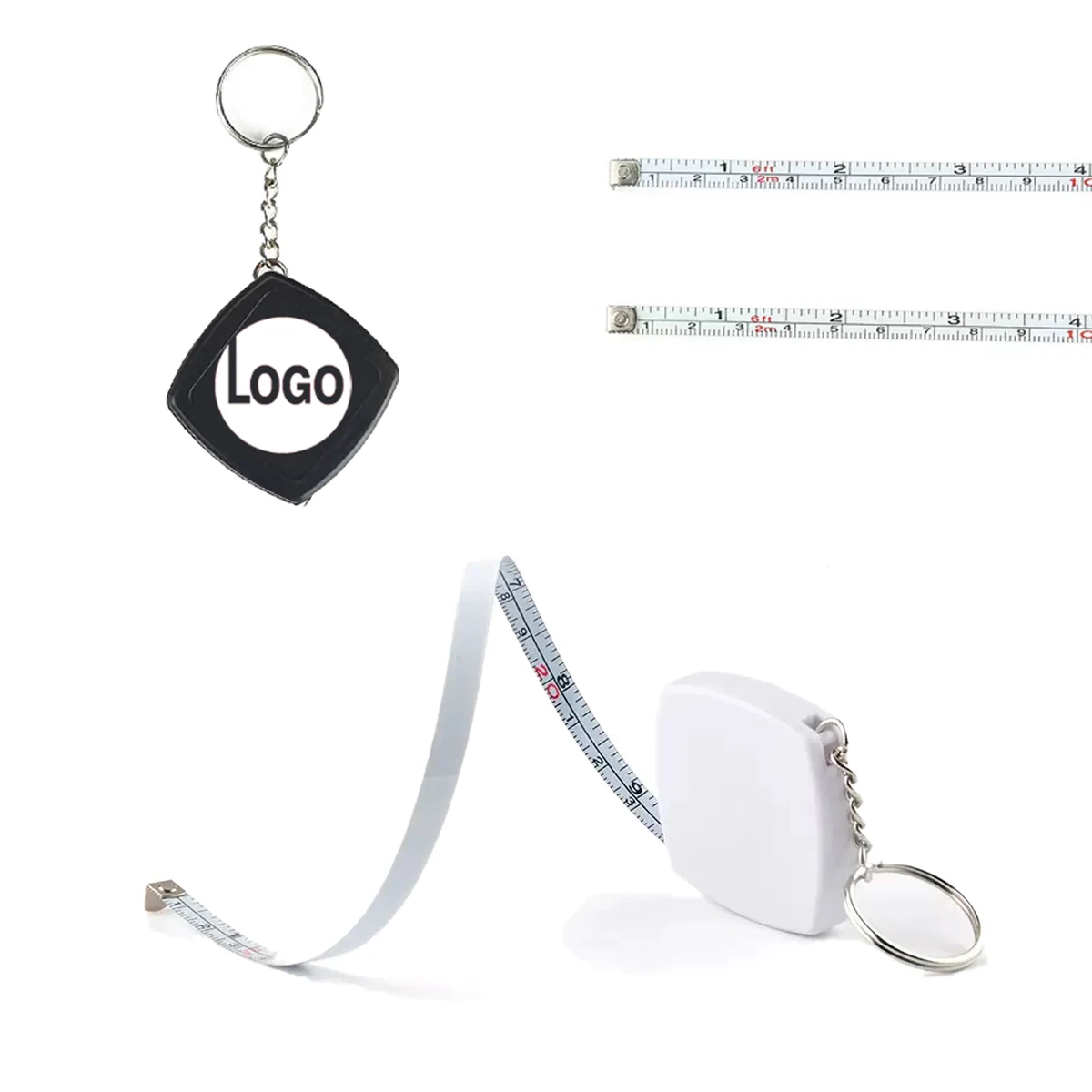 Customizable 60" Retractable Tape Measure Keychain 1