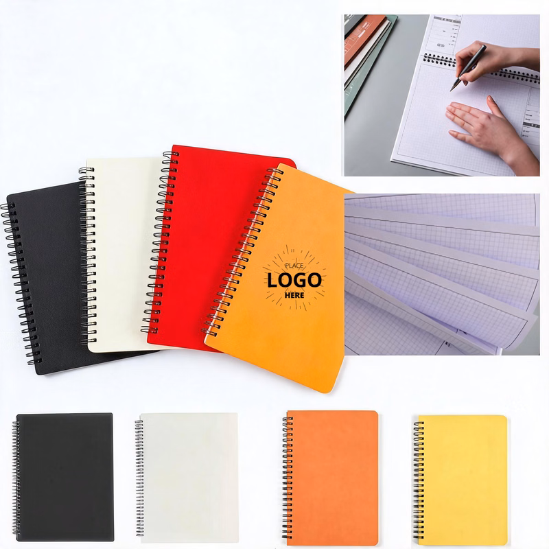 Custom Logo Spiral Grid Notebooks