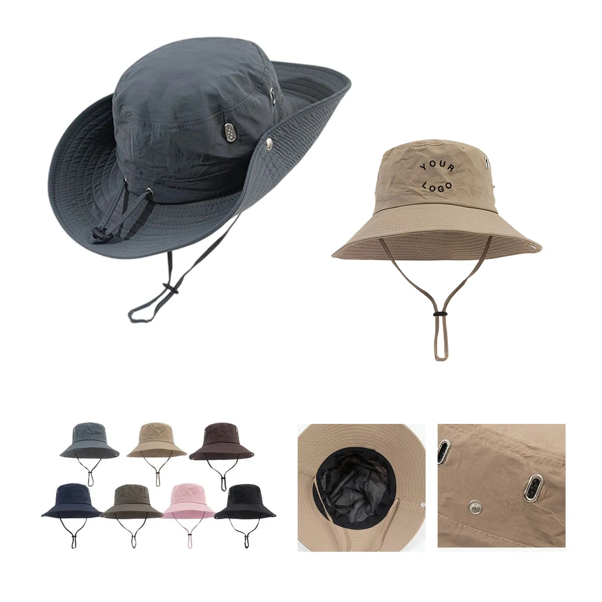 Sun Protection Bucket Hat with Mesh Panel 1