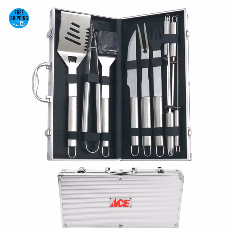 10pcs BBQ Tool Set in Aluminum Case - OCEAN