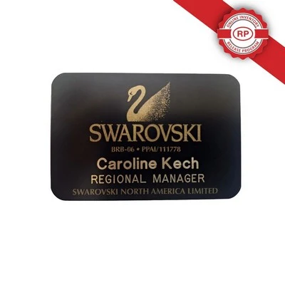 Custom Size Executive Oxidized Brass Badge with Screened Logo (6-10 Square Inches) 1