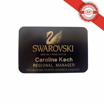 Custom Size Executive Oxidized Brass Badge with Screened Logo (6-10 Square Inches)