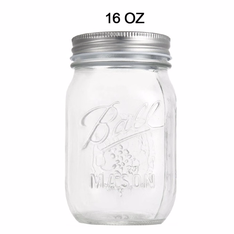 16oz Mason Jars with Lid