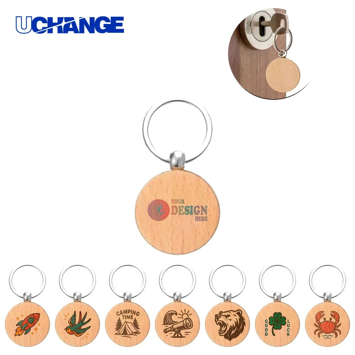 Custom Wood Keychain 1