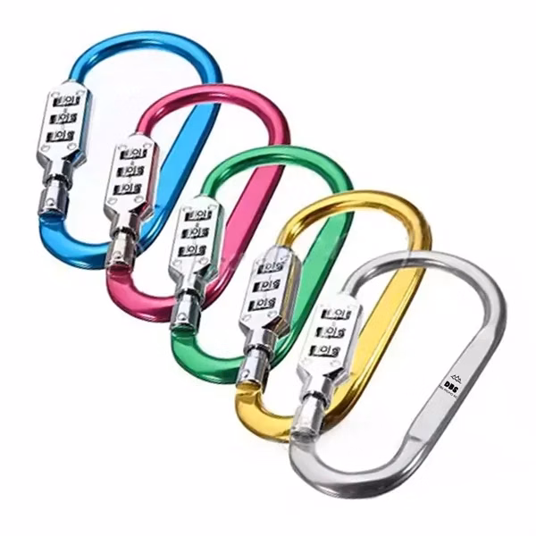 Durable Aluminum Carabiner Keychain Combination Lock