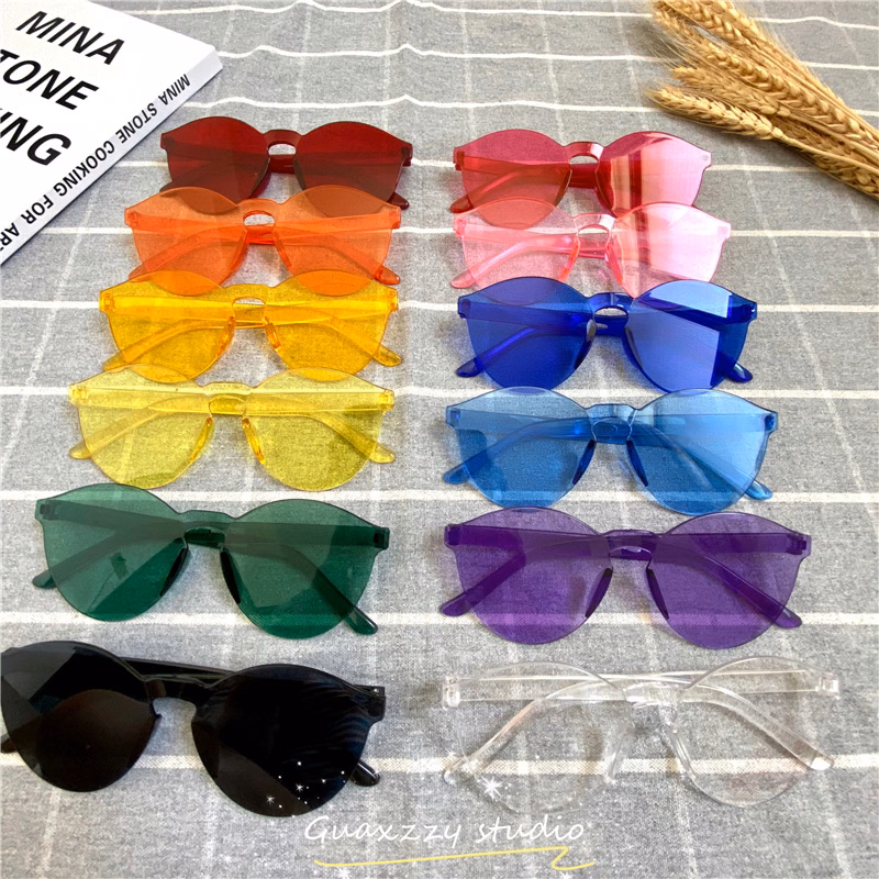 Transparent Frameless Sunglasses Candy Colored Sunglasses Ladies Sunglasses