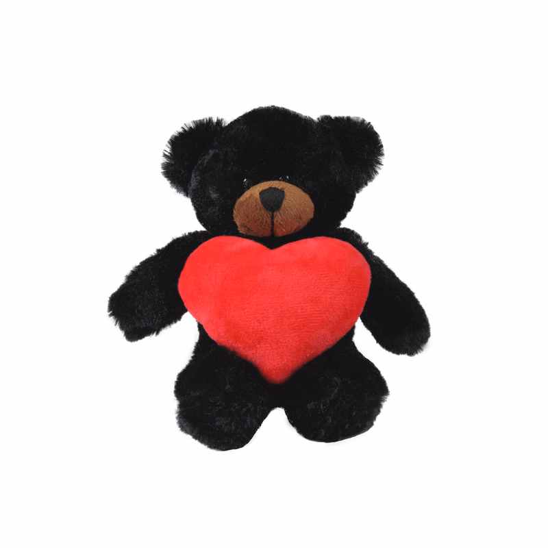 soft plush Black Bear with heart