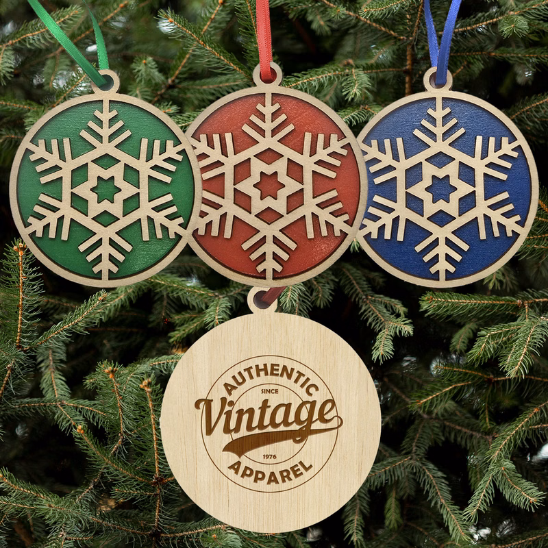 Snowflake Layered Wood Ornament