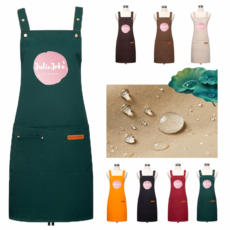 Baking Apron with Pockets Kitchen Waterproof Chef Bib