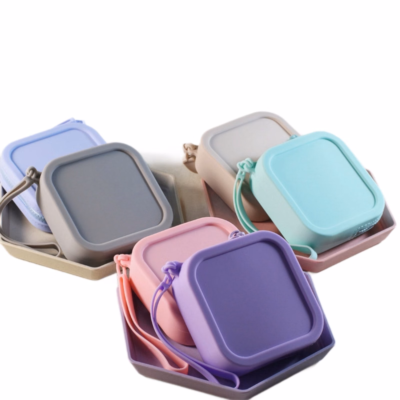 Silicone Mini Square Zipper Pouch