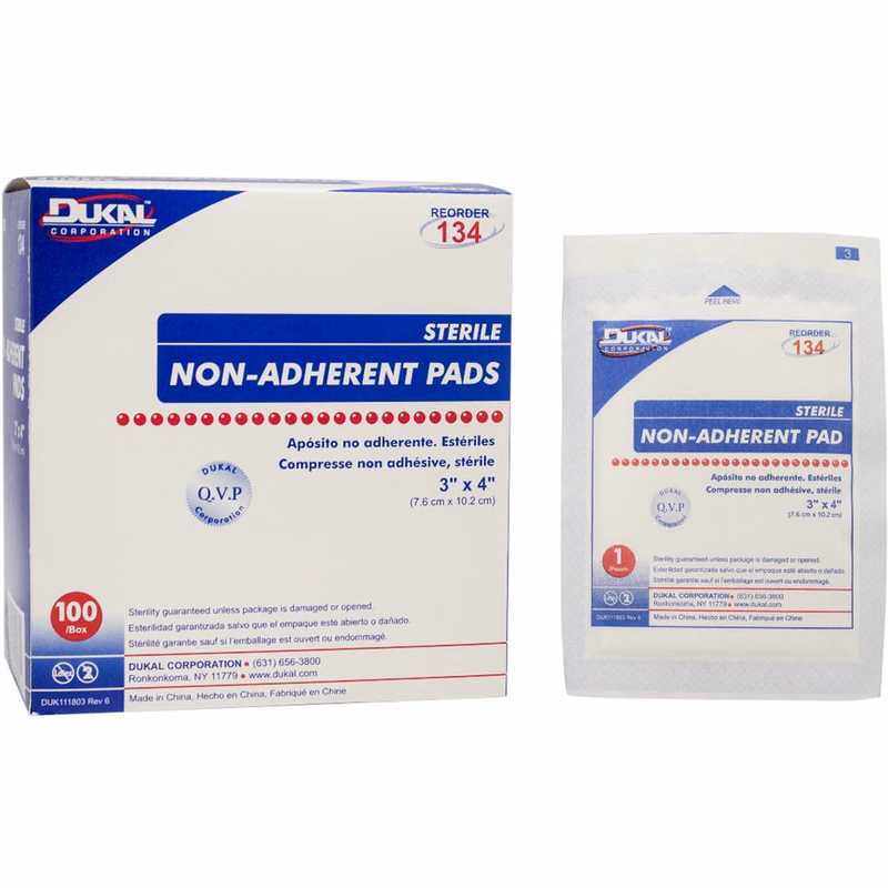 Non-Adherent Sterile Pads - 100 Pack 3" x 4"