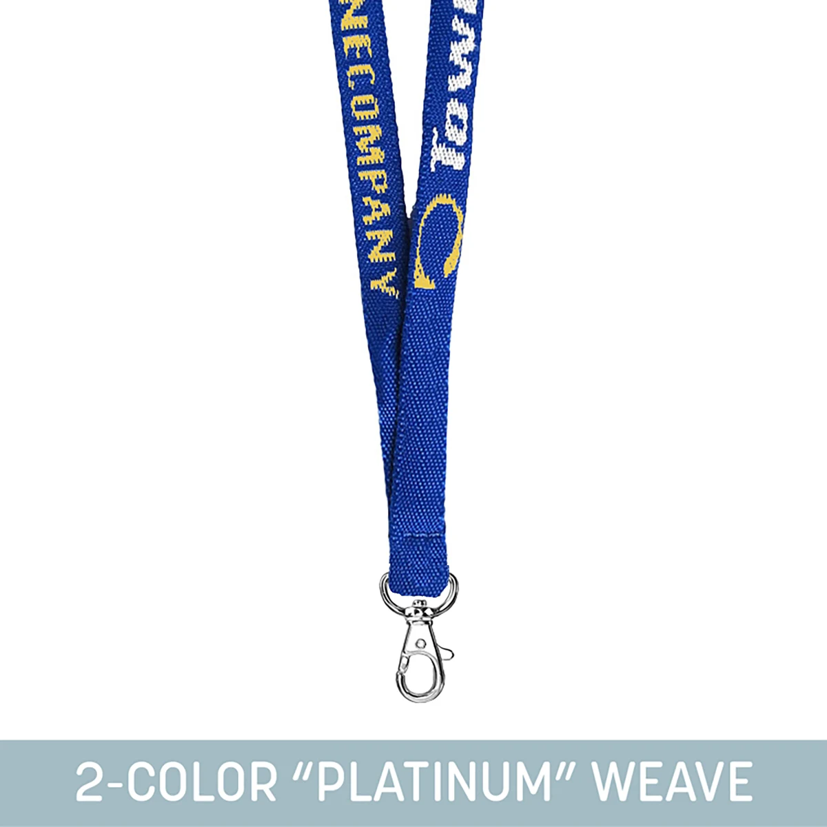 1/2" Woven Lanyard w/ Lobster Claw - "Platinum" Weave 1